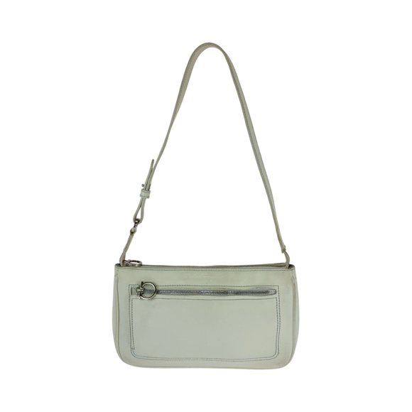 SALVATORE FERRAGAMO Handbags - Salvatore Ferragamo Gancini White Silver Hardware Leather AU 21 4315 Shoulder...